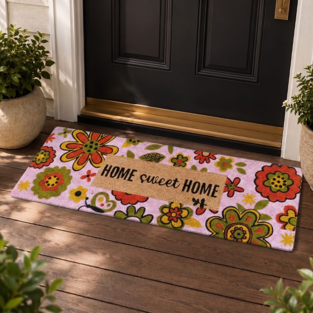 Kerala Coir Door Mat Runner Pink – 40×120 cm