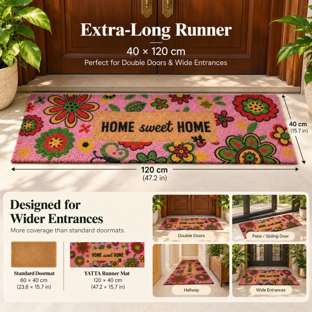 Kerala Coir Door Mat Runner Pink – 40×120 cm - Image 3